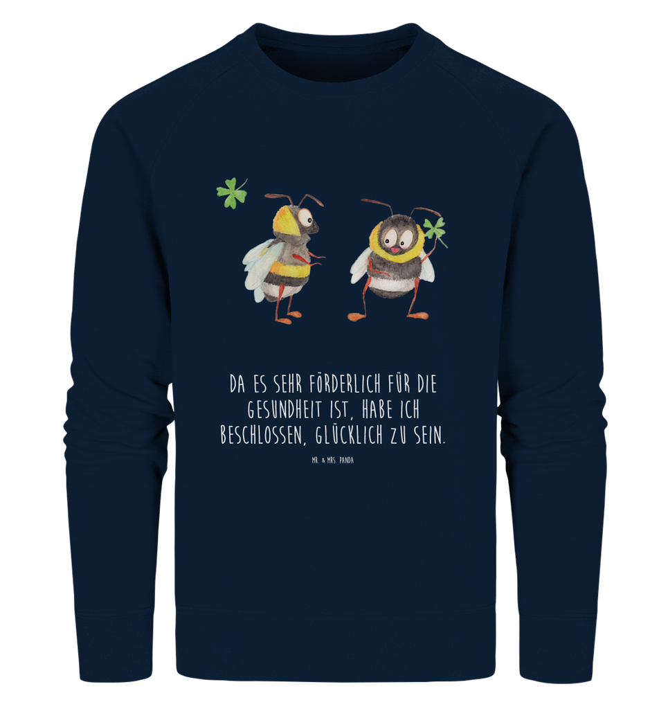 Organic Pullover Hummeln mit Kleeblatt Pullover, Pullover Männer, Pullover Frauen, Sweatshirt, Sweatshirt Männer, Sweatshirt Frauen, Unisex, Tiermotive, Gute Laune, lustige Sprüche, Tiere, Hummel, Biene, Spruch positiv, Biene Deko, Spruch schön, glücklich sein, glücklich werden, Spruch fröhlich