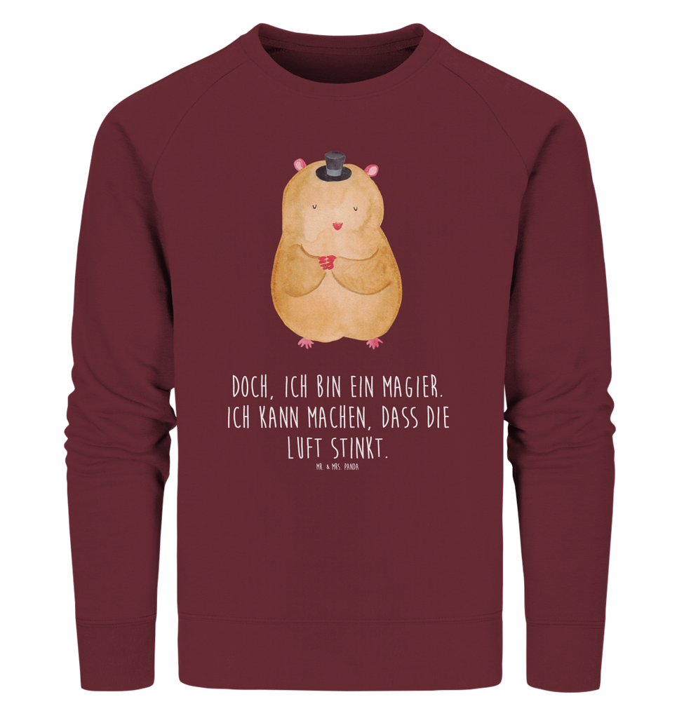 Organic Pullover Hamster mit Hut Pullover, Pullover Männer, Pullover Frauen, Sweatshirt, Sweatshirt Männer, Sweatshirt Frauen, Unisex, Tiermotive, Gute Laune, lustige Sprüche, Tiere, Hamster, Hut, Magier, Zylinder, Zwerghamster, Zauberer, Houdini