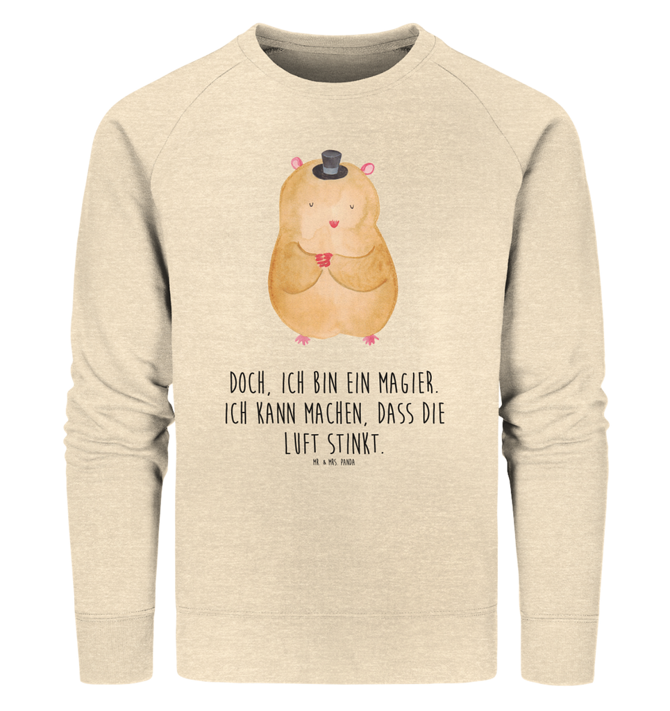 Organic Pullover Hamster mit Hut Pullover, Pullover Männer, Pullover Frauen, Sweatshirt, Sweatshirt Männer, Sweatshirt Frauen, Unisex, Tiermotive, Gute Laune, lustige Sprüche, Tiere, Hamster, Hut, Magier, Zylinder, Zwerghamster, Zauberer, Houdini
