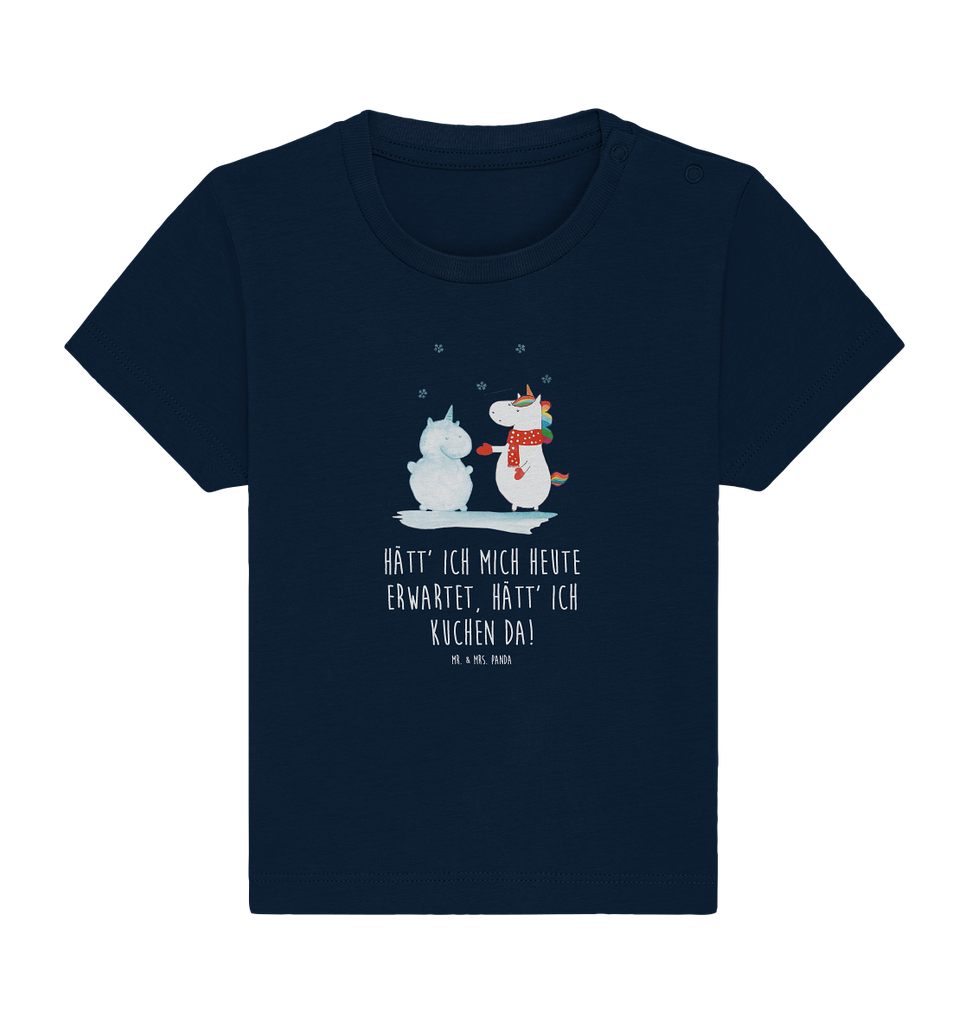 Organic Baby Shirt Einhorn Schneemann Baby T-Shirt, Jungen Baby T-Shirt, Mädchen Baby T-Shirt, Shirt, Einhorn, Einhörner, Einhorn Deko, Pegasus, Unicorn, Schneemann, Winter, Schnee, Kuchen, Weihnachten, kalt, Mütze, Handschuhe, X-Mas
