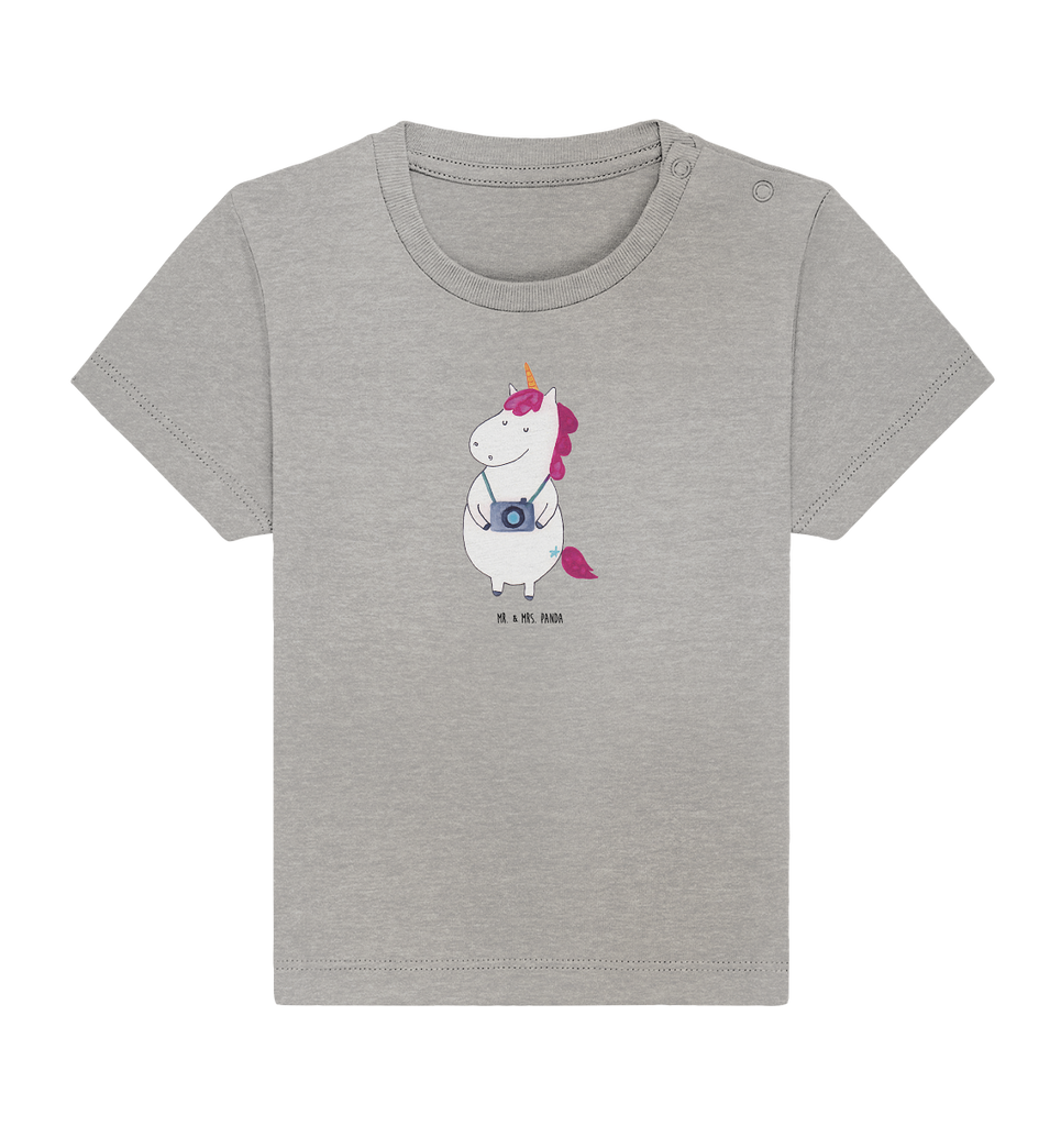 Organic Baby Shirt Einhorn Fotograf Baby T-Shirt, Jungen Baby T-Shirt, Mädchen Baby T-Shirt, Shirt, Einhorn, Einhörner, Einhorn Deko, Pegasus, Unicorn, Fotograf, Fotografie, Kamera, Reisen, Weltreise, Weltenbummler, Urlaub, Tourist, Kurztrip, Reise, Städtereise