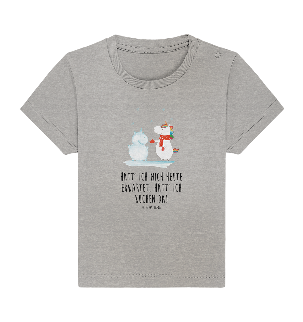 Organic Baby Shirt Einhorn Schneemann Baby T-Shirt, Jungen Baby T-Shirt, Mädchen Baby T-Shirt, Shirt, Einhorn, Einhörner, Einhorn Deko, Pegasus, Unicorn, Schneemann, Winter, Schnee, Kuchen, Weihnachten, kalt, Mütze, Handschuhe, X-Mas