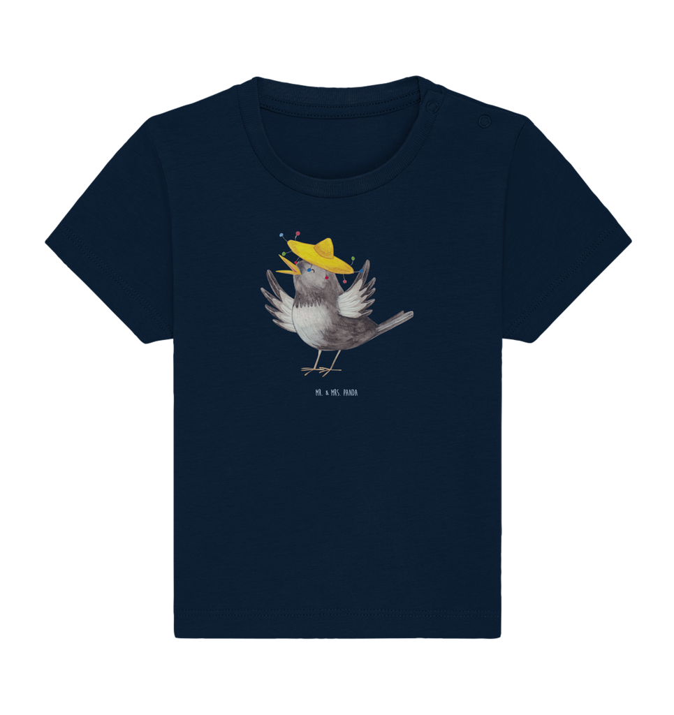 Organic Baby Shirt Rabe mit Sombrero Baby T-Shirt, Jungen Baby T-Shirt, Mädchen Baby T-Shirt, Shirt, Tiermotive, Gute Laune, lustige Sprüche, Tiere, Rabe, Vogel, Vögel, Spruch positiv, fröhlich sein, glücklich sein, Glück Spruch, froh, Elster, Motivation