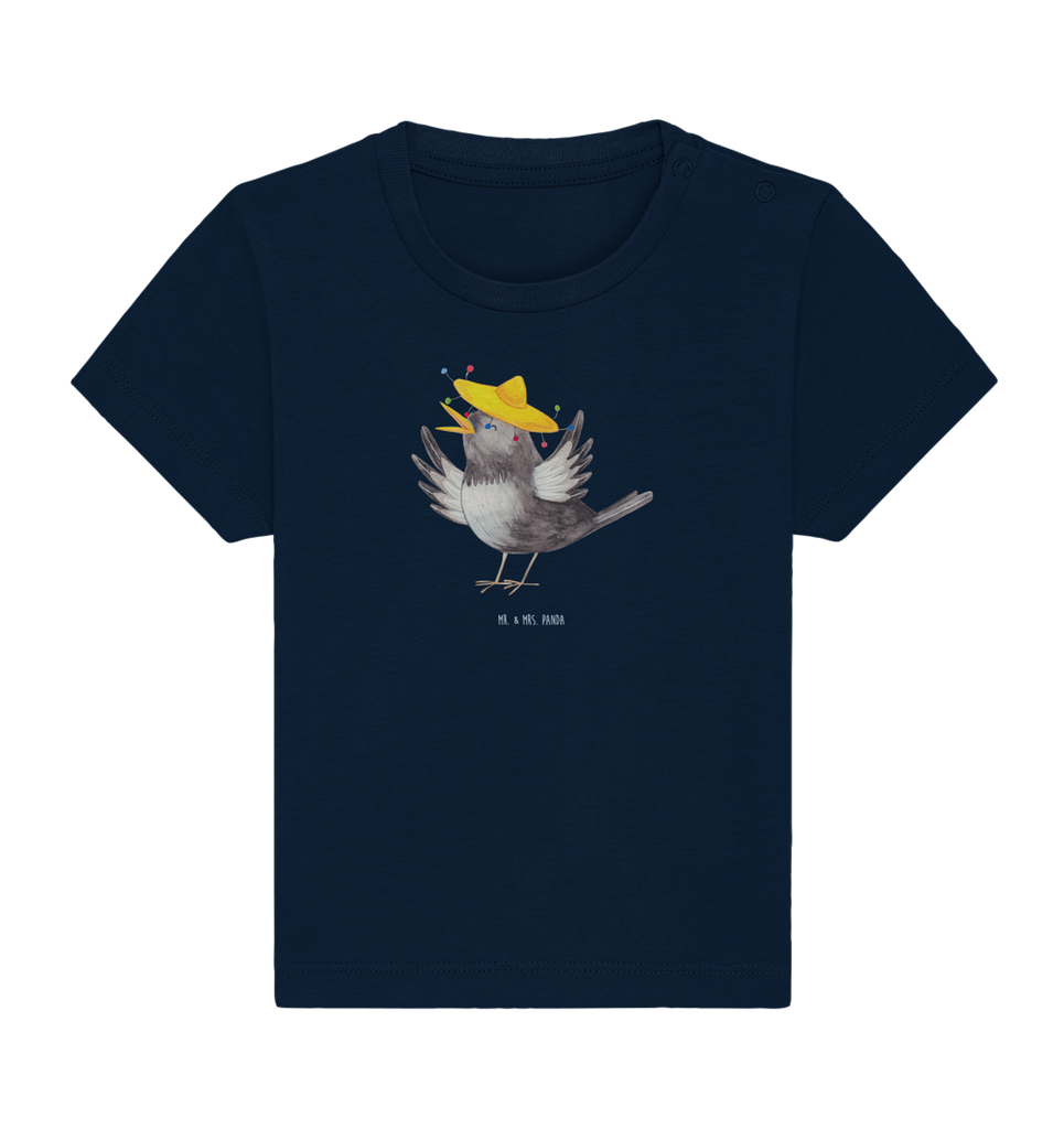 Organic Baby Shirt Rabe mit Sombrero Baby T-Shirt, Jungen Baby T-Shirt, Mädchen Baby T-Shirt, Shirt, Tiermotive, Gute Laune, lustige Sprüche, Tiere, Rabe, Vogel, Vögel, Spruch positiv, fröhlich sein, glücklich sein, Glück Spruch, froh, Elster, Motivation