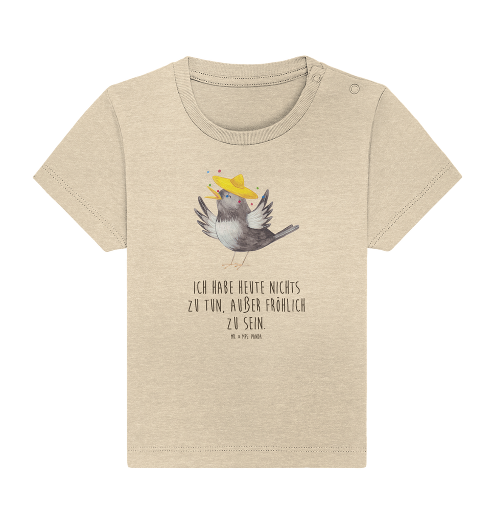 Organic Baby Shirt Rabe mit Sombrero Baby T-Shirt, Jungen Baby T-Shirt, Mädchen Baby T-Shirt, Shirt, Tiermotive, Gute Laune, lustige Sprüche, Tiere, Rabe, Vogel, Vögel, Spruch positiv, fröhlich sein, glücklich sein, Glück Spruch, froh, Elster, Motivation