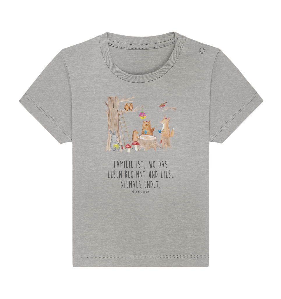 Organic Baby Shirt Waldtiere Picknick Baby T-Shirt, Jungen Baby T-Shirt, Mädchen Baby T-Shirt, Shirt, Tiermotive, Gute Laune, lustige Sprüche, Tiere, Waldtiere, Picknick, Wald, Fuchs, Hase, Igel, Maus, Eichhörnchen
