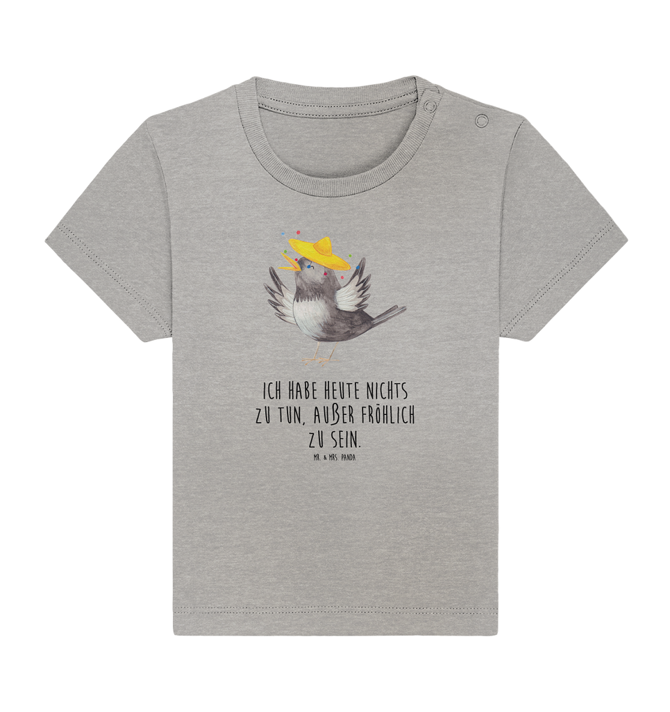 Organic Baby Shirt Rabe mit Sombrero Baby T-Shirt, Jungen Baby T-Shirt, Mädchen Baby T-Shirt, Shirt, Tiermotive, Gute Laune, lustige Sprüche, Tiere, Rabe, Vogel, Vögel, Spruch positiv, fröhlich sein, glücklich sein, Glück Spruch, froh, Elster, Motivation