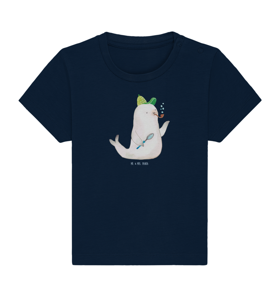Organic Baby Shirt Robbe Sherlock Baby T-Shirt, Jungen Baby T-Shirt, Mädchen Baby T-Shirt, Shirt, Tiermotive, Gute Laune, lustige Sprüche, Tiere