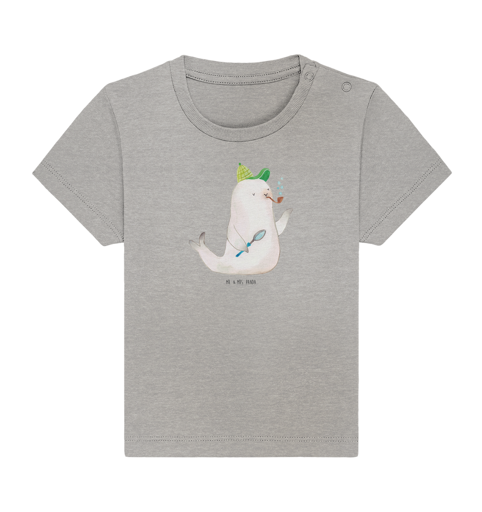 Organic Baby Shirt Robbe Sherlock Baby T-Shirt, Jungen Baby T-Shirt, Mädchen Baby T-Shirt, Shirt, Tiermotive, Gute Laune, lustige Sprüche, Tiere
