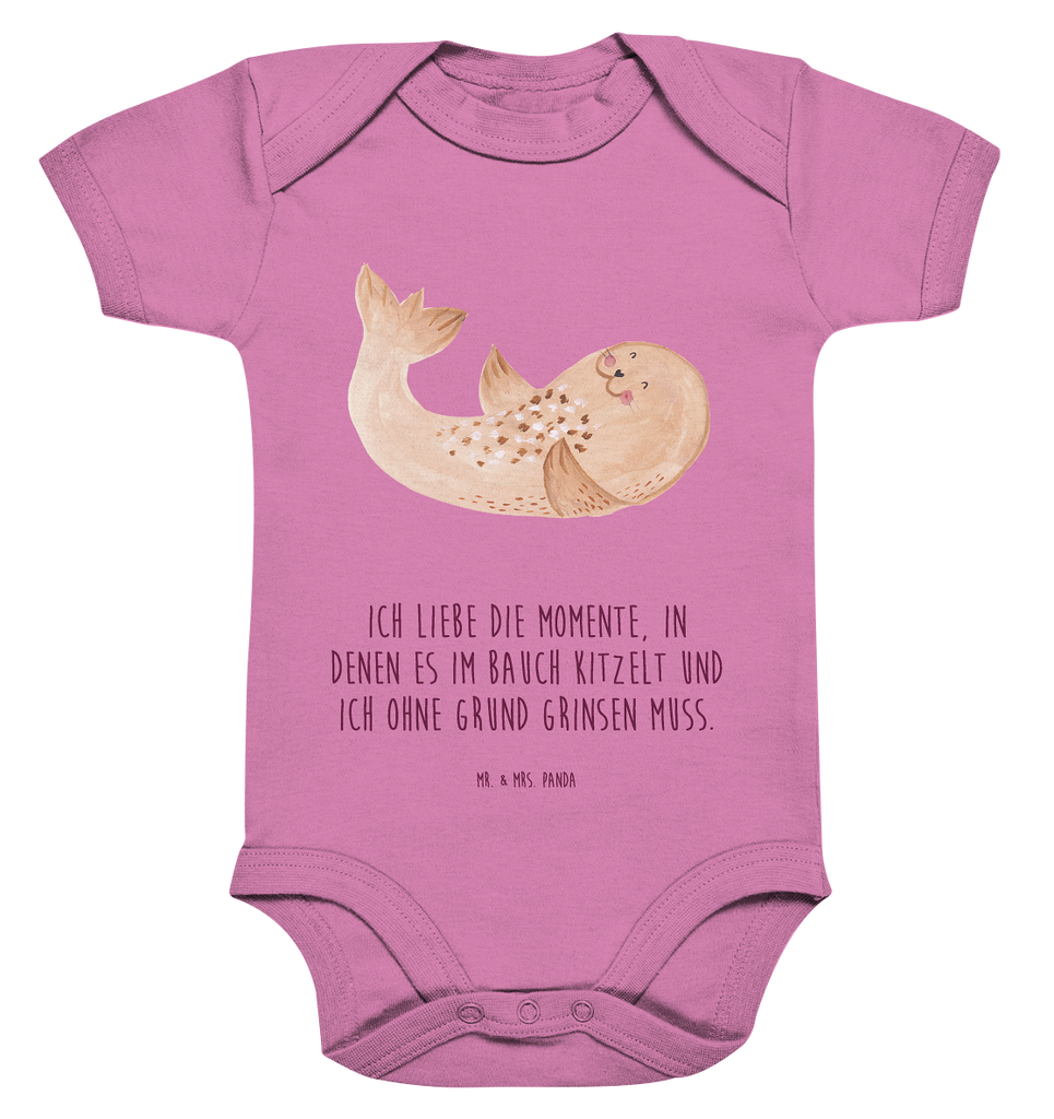 Organic Baby Body Robbe liegend Babykleidung, Babystrampler, Strampler, Wickelbody, Baby Erstausstattung, Junge, Mädchen, Tiermotive, Gute Laune, lustige Sprüche, Tiere, Robbe, Robben, Seehund, Strand, Meerestier, Ostsee, Nordsee, Lachen, Freude