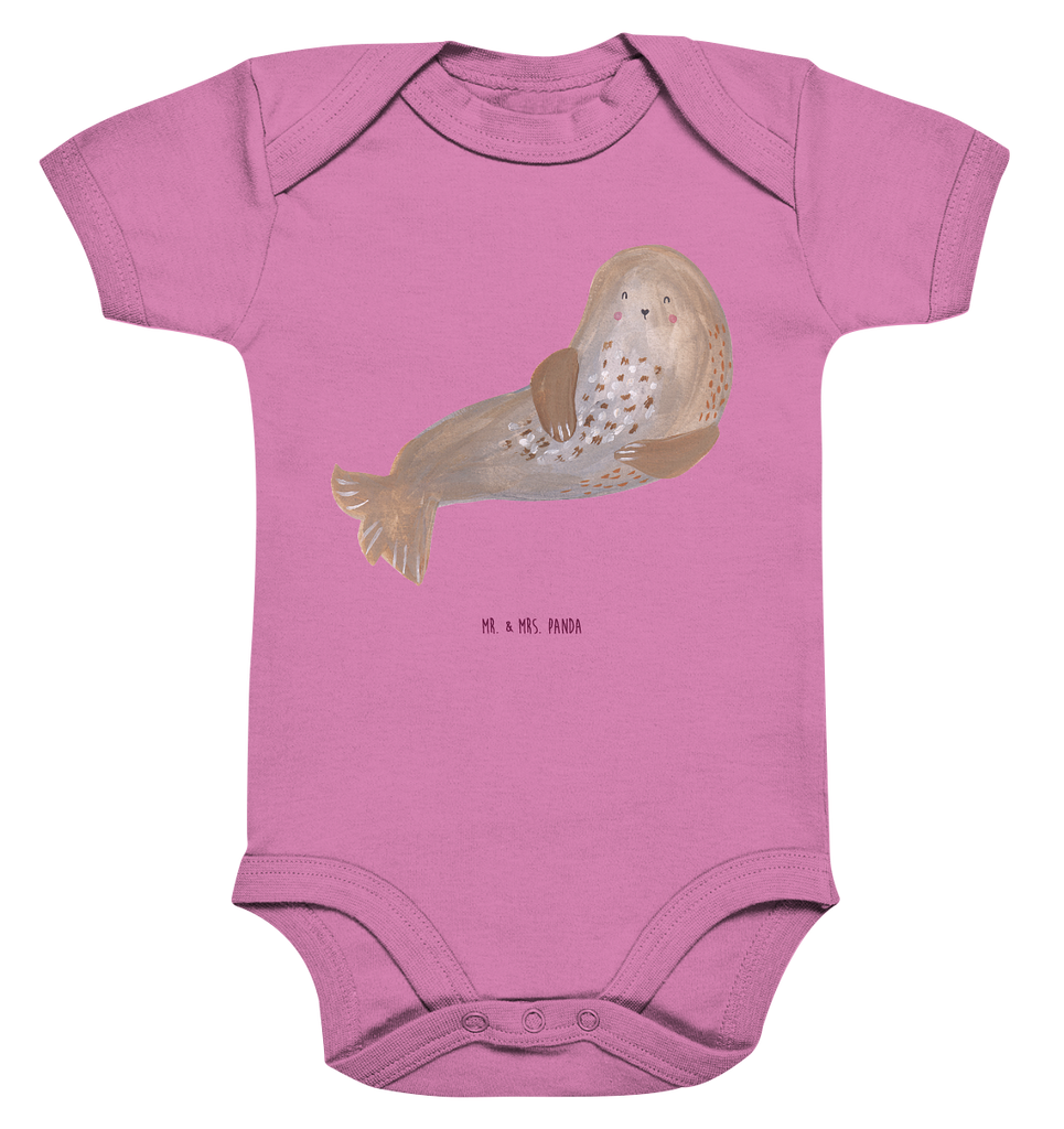 Organic Baby Body Robbe lachend Babykleidung, Babystrampler, Strampler, Wickelbody, Baby Erstausstattung, Junge, Mädchen, Tiermotive, Gute Laune, lustige Sprüche, Tiere, Robbe, Robben, Seehund, Strand, Meerestier, Ostsee, Nordsee