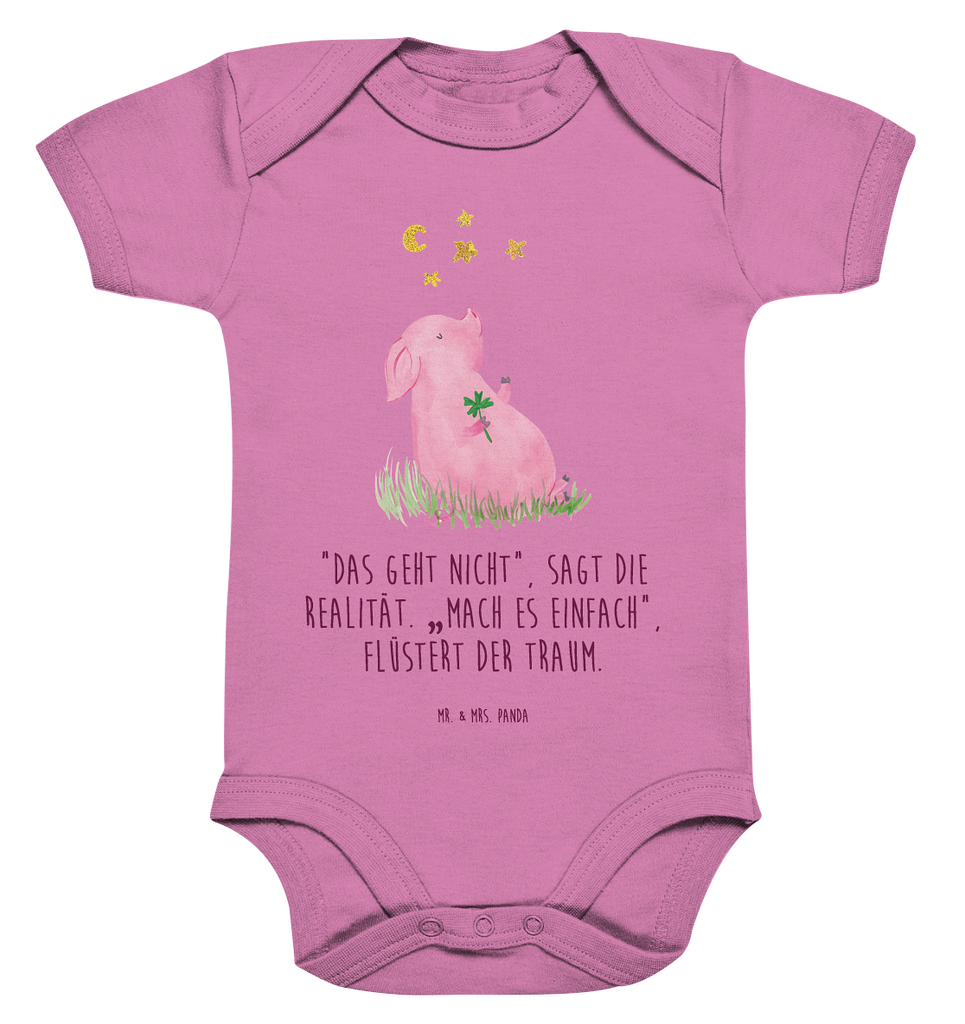 Organic Baby Body Glücksschwein Babykleidung, Babystrampler, Strampler, Wickelbody, Baby Erstausstattung, Junge, Mädchen, Tiermotive, Gute Laune, lustige Sprüche, Tiere, Glücksschwein. Glück, Schwein, Schweinchen, Sterne, Sernchen, Ziele, Träume, Motivation, Glücksbringer