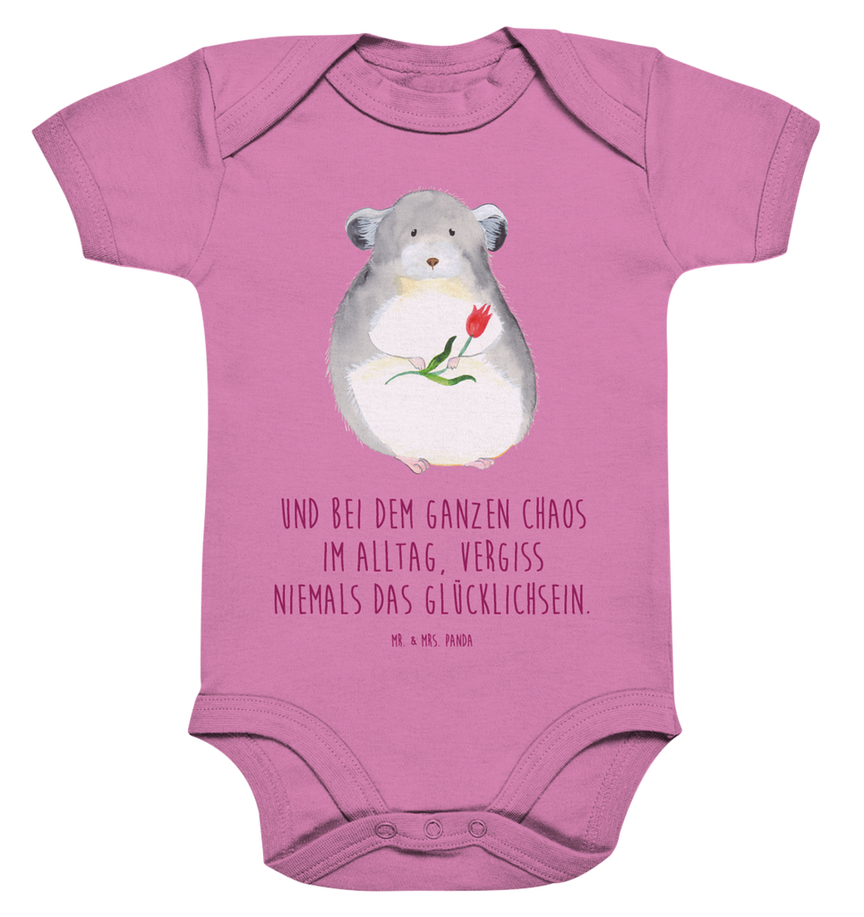 Organic Baby Body Chinchilla mit Blume Babykleidung, Babystrampler, Strampler, Wickelbody, Baby Erstausstattung, Junge, Mädchen, Tiermotive, Gute Laune, lustige Sprüche, Tiere, Chinchilla, Chinchillas, Liebeskummer, Kummer, Depressionen, traurig sein, Chaos, Glücklichsein, Büro, Büroalltag