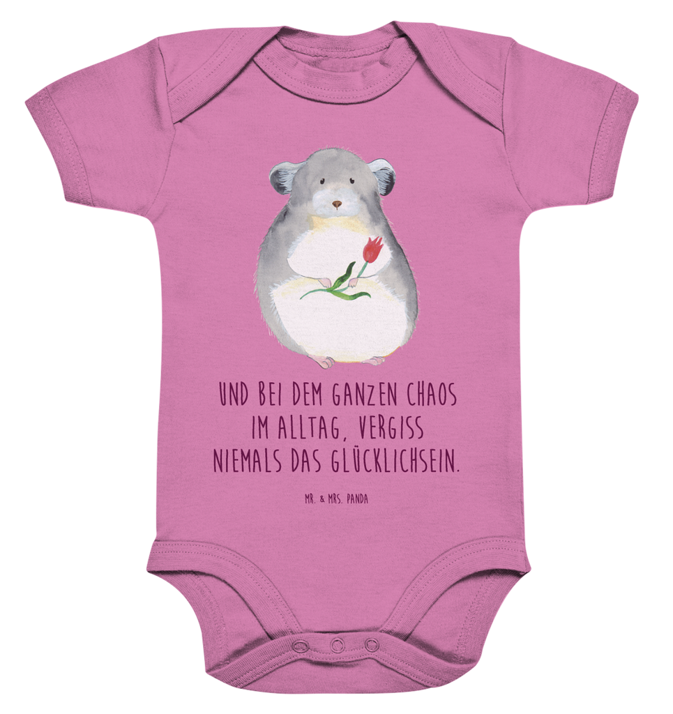 Organic Baby Body Chinchilla mit Blume Babykleidung, Babystrampler, Strampler, Wickelbody, Baby Erstausstattung, Junge, Mädchen, Tiermotive, Gute Laune, lustige Sprüche, Tiere, Chinchilla, Chinchillas, Liebeskummer, Kummer, Depressionen, traurig sein, Chaos, Glücklichsein, Büro, Büroalltag