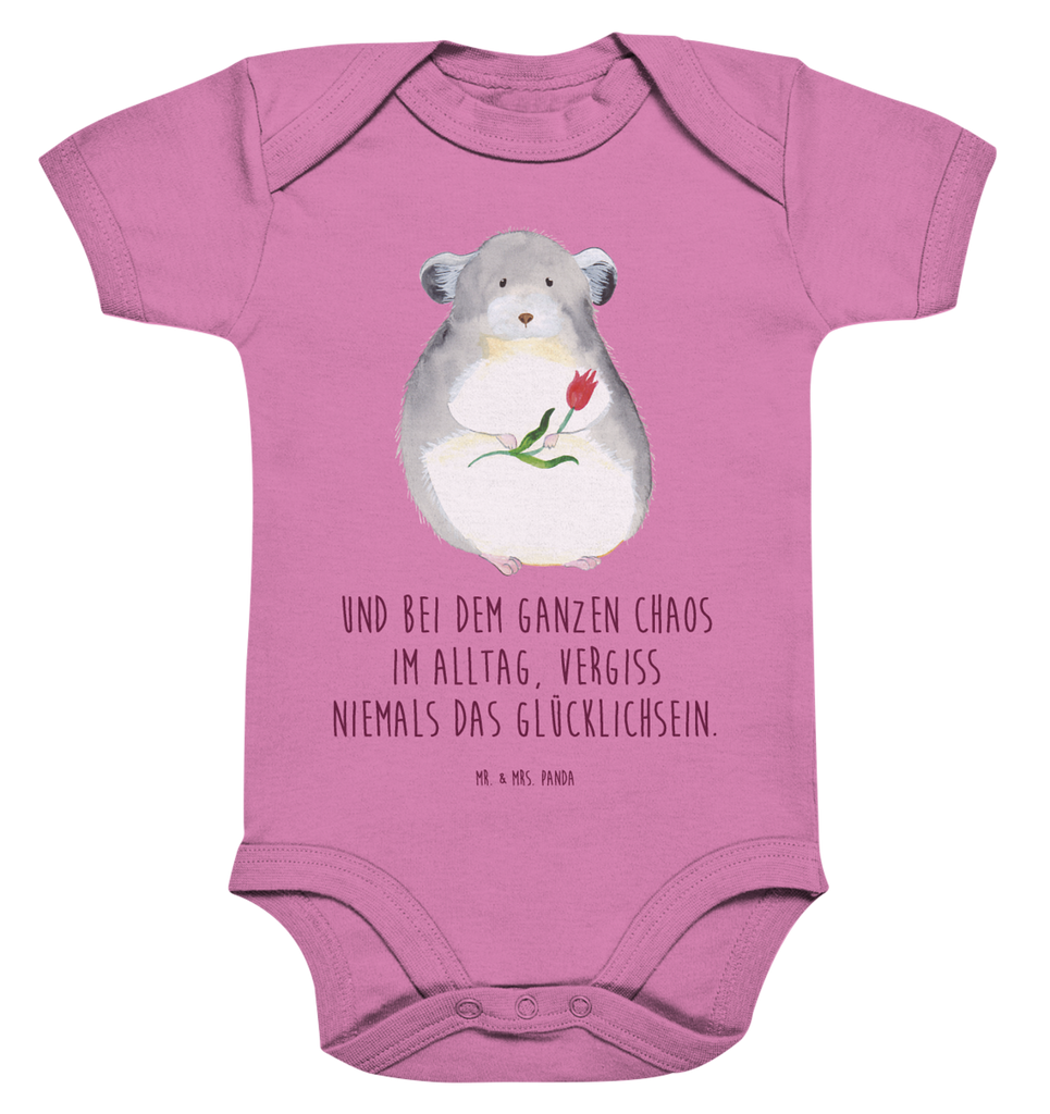 Organic Baby Body Chinchilla mit Blume Babykleidung, Babystrampler, Strampler, Wickelbody, Baby Erstausstattung, Junge, Mädchen, Tiermotive, Gute Laune, lustige Sprüche, Tiere, Chinchilla, Chinchillas, Liebeskummer, Kummer, Depressionen, traurig sein, Chaos, Glücklichsein, Büro, Büroalltag