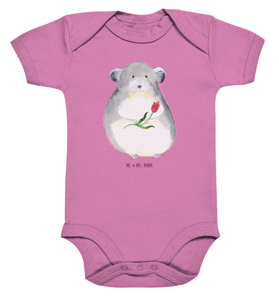 Organic Baby Body Chinchilla mit Blume Babykleidung, Babystrampler, Strampler, Wickelbody, Baby Erstausstattung, Junge, Mädchen, Tiermotive, Gute Laune, lustige Sprüche, Tiere, Chinchilla, Chinchillas, Liebeskummer, Kummer, Depressionen, traurig sein, Chaos, Glücklichsein, Büro, Büroalltag
