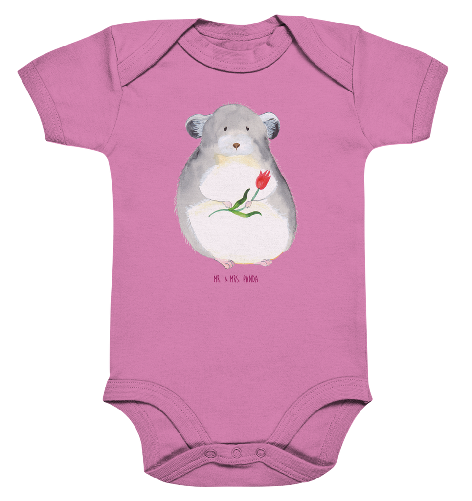 Organic Baby Body Chinchilla mit Blume Babykleidung, Babystrampler, Strampler, Wickelbody, Baby Erstausstattung, Junge, Mädchen, Tiermotive, Gute Laune, lustige Sprüche, Tiere, Chinchilla, Chinchillas, Liebeskummer, Kummer, Depressionen, traurig sein, Chaos, Glücklichsein, Büro, Büroalltag