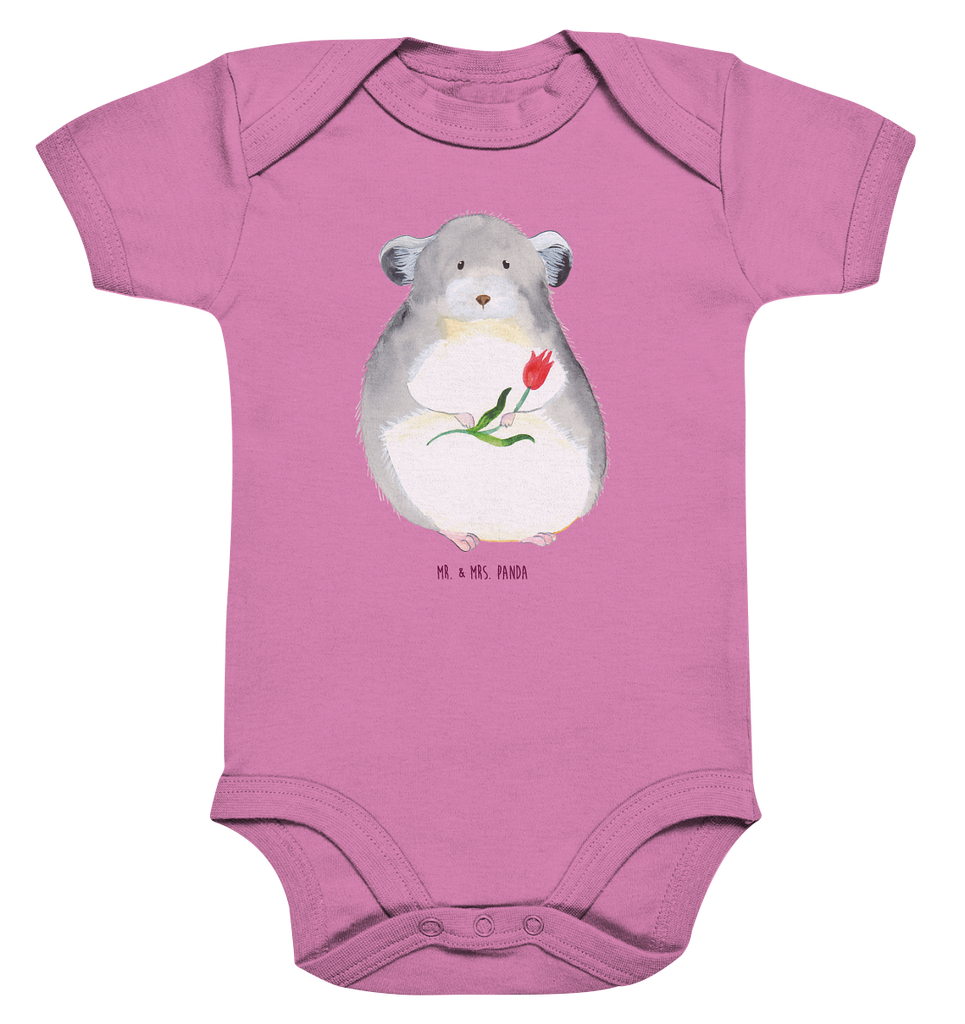 Organic Baby Body Chinchilla mit Blume Babykleidung, Babystrampler, Strampler, Wickelbody, Baby Erstausstattung, Junge, Mädchen, Tiermotive, Gute Laune, lustige Sprüche, Tiere, Chinchilla, Chinchillas, Liebeskummer, Kummer, Depressionen, traurig sein, Chaos, Glücklichsein, Büro, Büroalltag