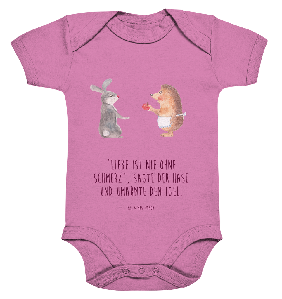 Organic Baby Body Liebe ist nie ohne Schmerz Babykleidung, Babystrampler, Strampler, Wickelbody, Baby Erstausstattung, Junge, Mädchen, Tiermotive, Gute Laune, lustige Sprüche, Tiere, Igel und Hase, Igel, Hase, Liebe Spruch, Liebeskummer Geschenk, Herzschmerz, Trösten, Trennungsschmerz, Spruch romantisch