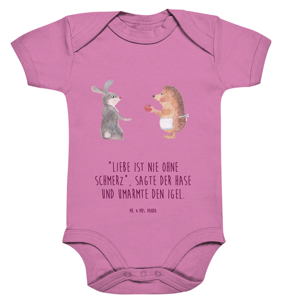 Organic Baby Body Liebe ist nie ohne Schmerz Babykleidung, Babystrampler, Strampler, Wickelbody, Baby Erstausstattung, Junge, Mädchen, Tiermotive, Gute Laune, lustige Sprüche, Tiere, Igel und Hase, Igel, Hase, Liebe Spruch, Liebeskummer Geschenk, Herzschmerz, Trösten, Trennungsschmerz, Spruch romantisch