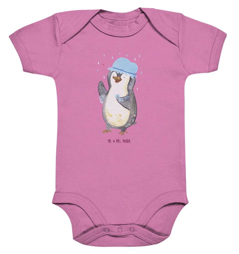Organic Baby Body Pinguin duscht Babykleidung, Babystrampler, Strampler, Wickelbody, Baby Erstausstattung, Junge, Mädchen, Pinguin, Pinguine, Dusche, duschen, Lebensmotto, Motivation, Neustart, Neuanfang, glücklich sein