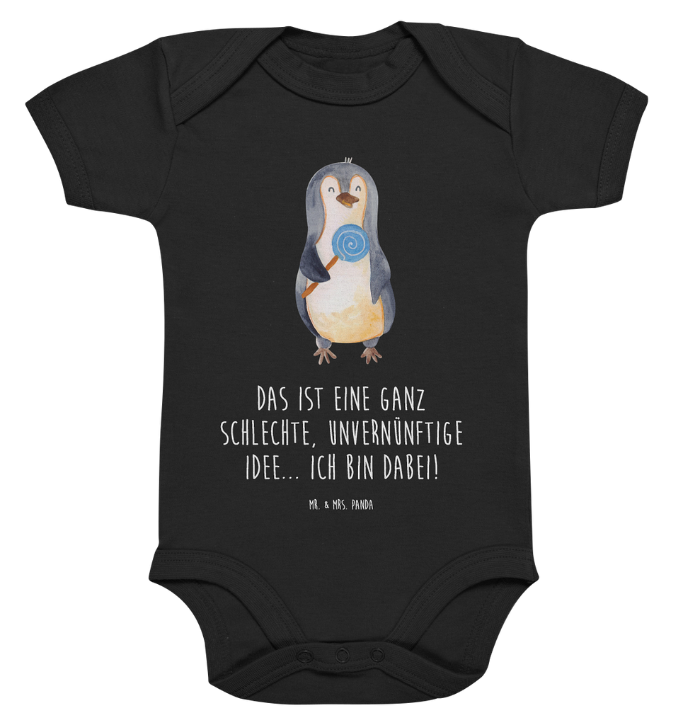Organic Baby Body Pinguin Lolli Babykleidung, Babystrampler, Strampler, Wickelbody, Baby Erstausstattung, Junge, Mädchen, Pinguin, Pinguine, Lolli, Süßigkeiten, Blödsinn, Spruch, Rebell, Gauner, Ganove, Rabauke