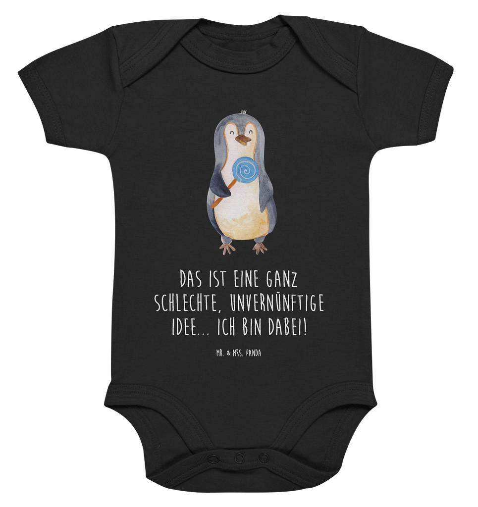 Organic Baby Body Pinguin Lolli Babykleidung, Babystrampler, Strampler, Wickelbody, Baby Erstausstattung, Junge, Mädchen, Pinguin, Pinguine, Lolli, Süßigkeiten, Blödsinn, Spruch, Rebell, Gauner, Ganove, Rabauke