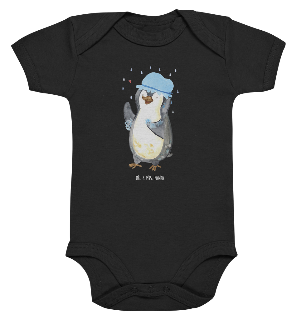 Organic Baby Body Pinguin duscht Babykleidung, Babystrampler, Strampler, Wickelbody, Baby Erstausstattung, Junge, Mädchen, Pinguin, Pinguine, Dusche, duschen, Lebensmotto, Motivation, Neustart, Neuanfang, glücklich sein