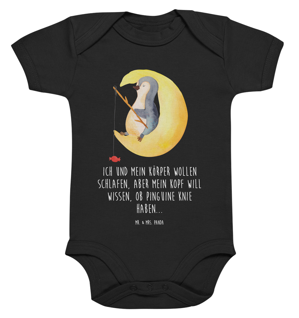 Organic Baby Body Pinguin Mond Babykleidung, Babystrampler, Strampler, Wickelbody, Baby Erstausstattung, Junge, Mädchen, Pinguin, Pinguine, Spruch, schlafen, Nachtruhe, Einschlafen, Schlafzimmer, Schlafstörungen, Gästezimmer
