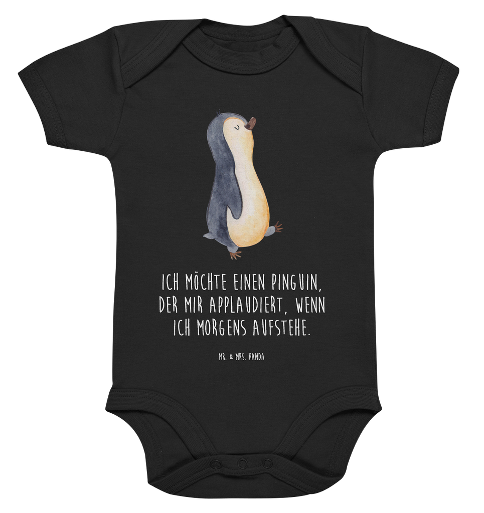 Organic Baby Body Pinguin marschierend Babykleidung, Babystrampler, Strampler, Wickelbody, Baby Erstausstattung, Junge, Mädchen, Pinguin, Pinguine, Frühaufsteher, Langschläfer, Bruder, Schwester, Familie