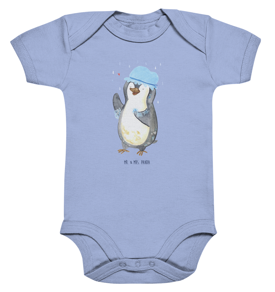 Organic Baby Body Pinguin duscht Babykleidung, Babystrampler, Strampler, Wickelbody, Baby Erstausstattung, Junge, Mädchen, Pinguin, Pinguine, Dusche, duschen, Lebensmotto, Motivation, Neustart, Neuanfang, glücklich sein