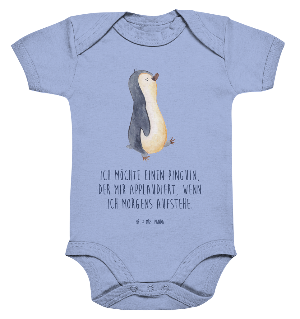 Organic Baby Body Pinguin marschierend Babykleidung, Babystrampler, Strampler, Wickelbody, Baby Erstausstattung, Junge, Mädchen, Pinguin, Pinguine, Frühaufsteher, Langschläfer, Bruder, Schwester, Familie