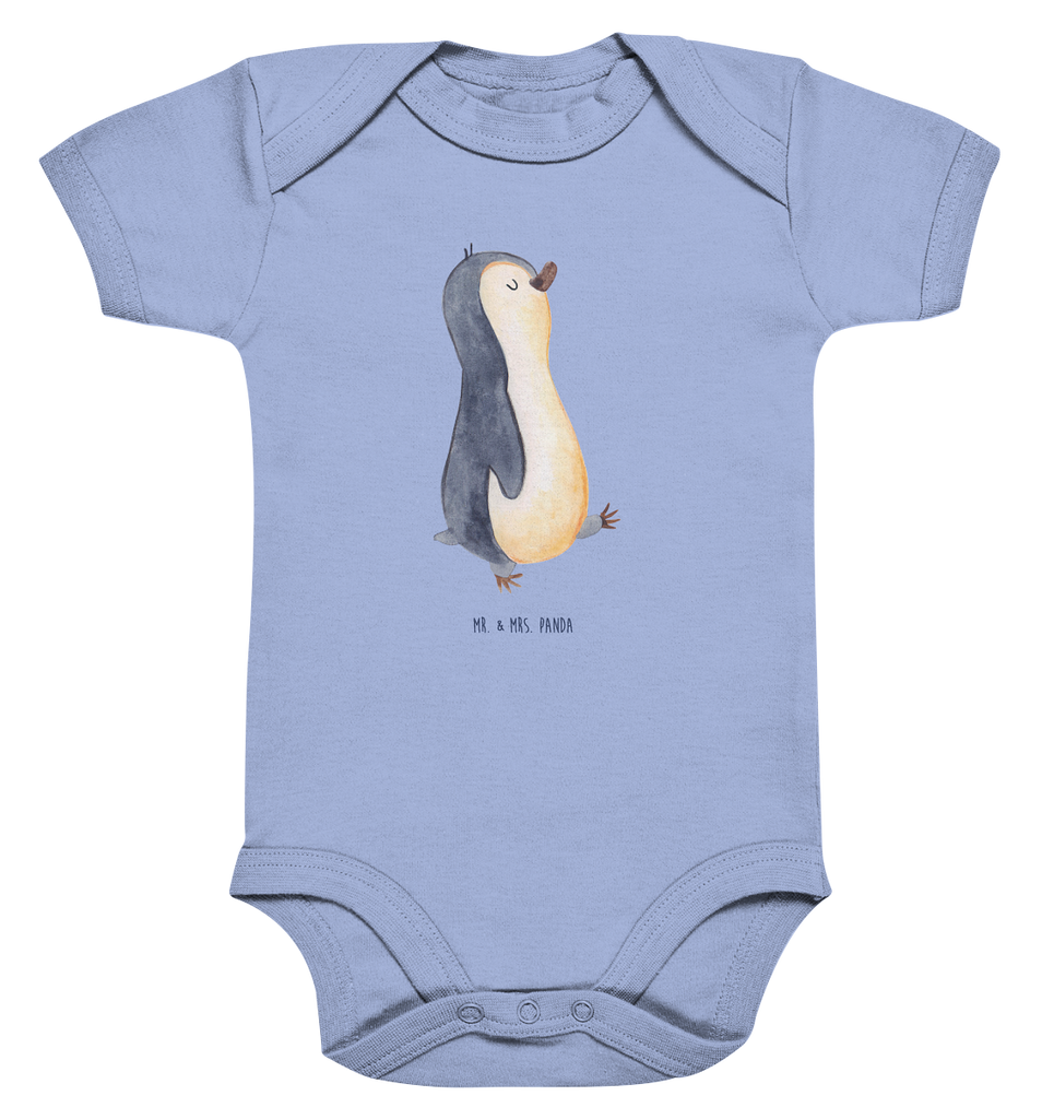 Organic Baby Body Pinguin marschierend Babykleidung, Babystrampler, Strampler, Wickelbody, Baby Erstausstattung, Junge, Mädchen, Pinguin, Pinguine, Frühaufsteher, Langschläfer, Bruder, Schwester, Familie