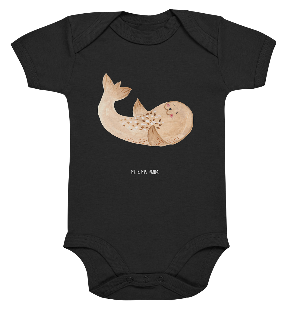 Organic Baby Body Robbe liegend Babykleidung, Babystrampler, Strampler, Wickelbody, Baby Erstausstattung, Junge, Mädchen, Tiermotive, Gute Laune, lustige Sprüche, Tiere, Robbe, Robben, Seehund, Strand, Meerestier, Ostsee, Nordsee, Lachen, Freude