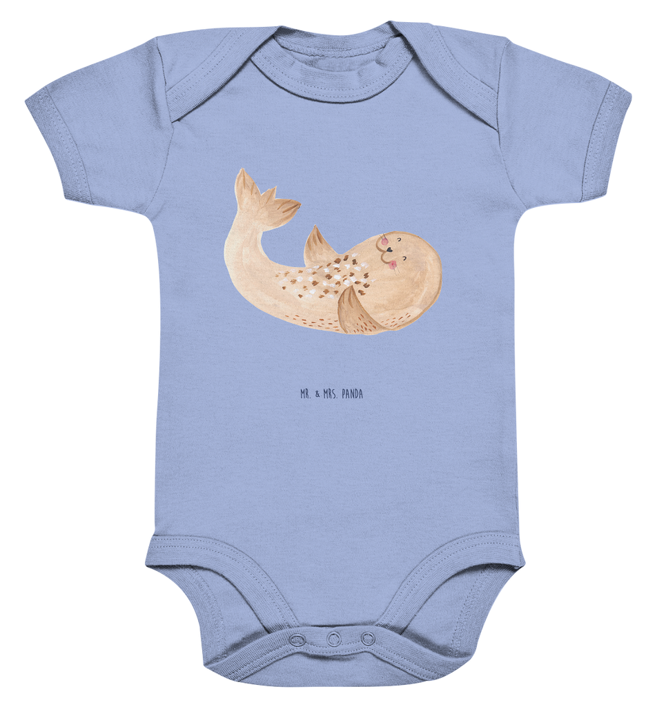 Organic Baby Body Robbe liegend Babykleidung, Babystrampler, Strampler, Wickelbody, Baby Erstausstattung, Junge, Mädchen, Tiermotive, Gute Laune, lustige Sprüche, Tiere, Robbe, Robben, Seehund, Strand, Meerestier, Ostsee, Nordsee, Lachen, Freude