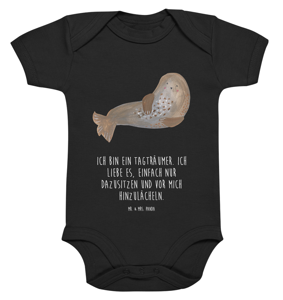 Organic Baby Body Robbe lachend Babykleidung, Babystrampler, Strampler, Wickelbody, Baby Erstausstattung, Junge, Mädchen, Tiermotive, Gute Laune, lustige Sprüche, Tiere, Robbe, Robben, Seehund, Strand, Meerestier, Ostsee, Nordsee