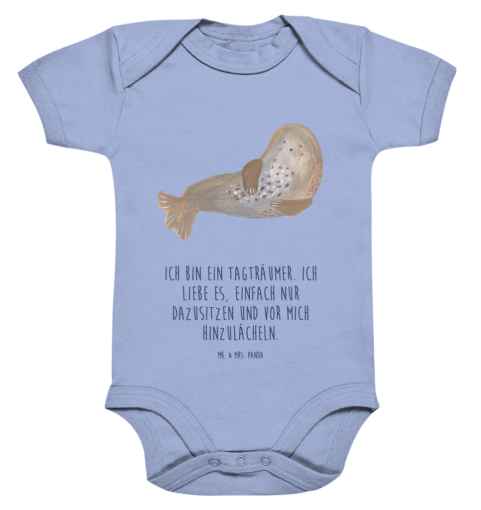 Organic Baby Body Robbe lachend Babykleidung, Babystrampler, Strampler, Wickelbody, Baby Erstausstattung, Junge, Mädchen, Tiermotive, Gute Laune, lustige Sprüche, Tiere, Robbe, Robben, Seehund, Strand, Meerestier, Ostsee, Nordsee