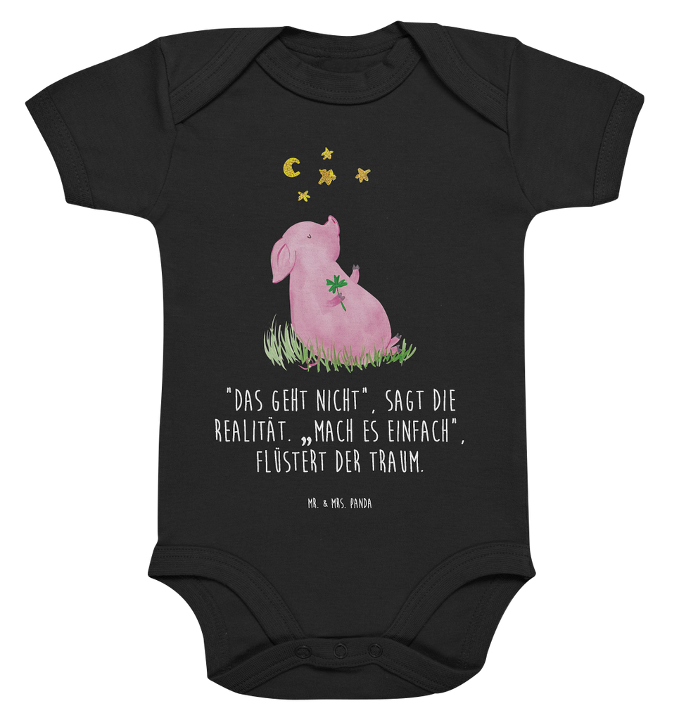 Organic Baby Body Glücksschwein Babykleidung, Babystrampler, Strampler, Wickelbody, Baby Erstausstattung, Junge, Mädchen, Tiermotive, Gute Laune, lustige Sprüche, Tiere, Glücksschwein. Glück, Schwein, Schweinchen, Sterne, Sernchen, Ziele, Träume, Motivation, Glücksbringer