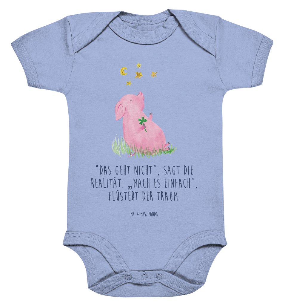 Organic Baby Body Glücksschwein Babykleidung, Babystrampler, Strampler, Wickelbody, Baby Erstausstattung, Junge, Mädchen, Tiermotive, Gute Laune, lustige Sprüche, Tiere, Glücksschwein. Glück, Schwein, Schweinchen, Sterne, Sernchen, Ziele, Träume, Motivation, Glücksbringer