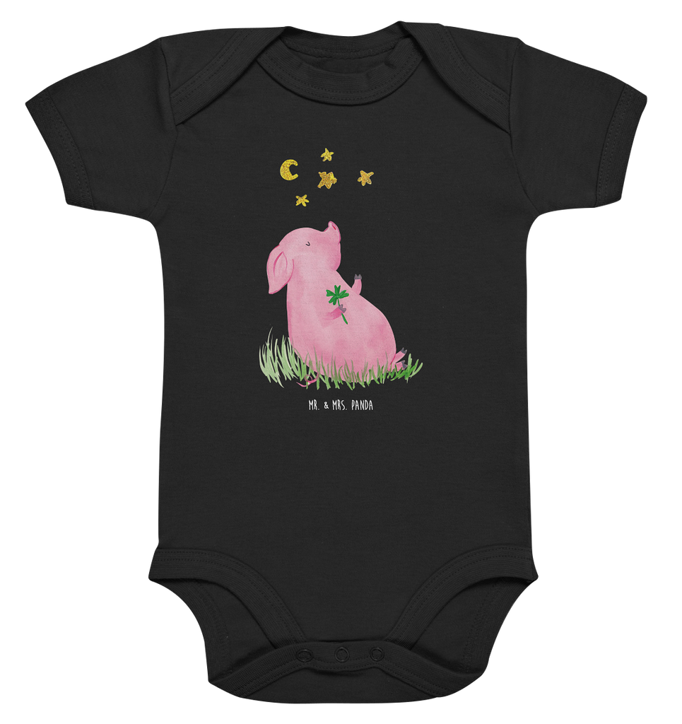 Organic Baby Body Glücksschwein Babykleidung, Babystrampler, Strampler, Wickelbody, Baby Erstausstattung, Junge, Mädchen, Tiermotive, Gute Laune, lustige Sprüche, Tiere, Glücksschwein. Glück, Schwein, Schweinchen, Sterne, Sernchen, Ziele, Träume, Motivation, Glücksbringer