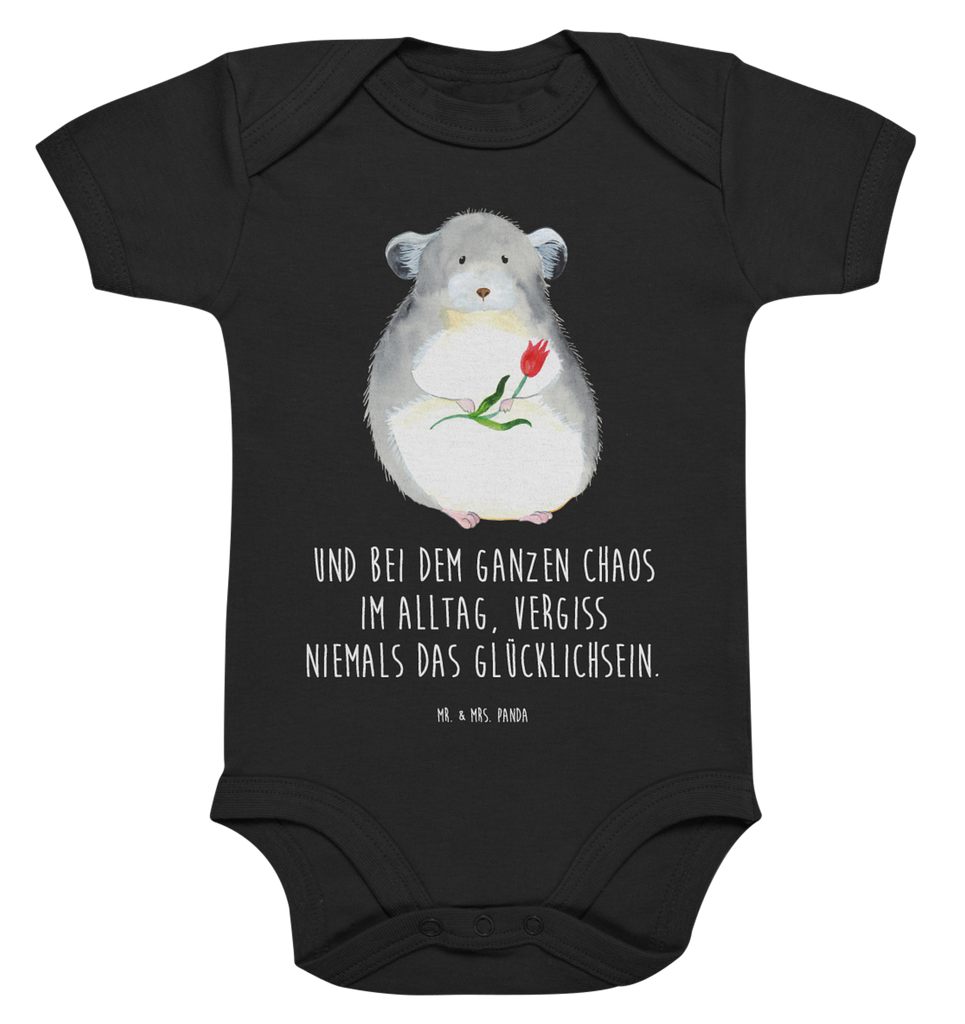 Organic Baby Body Chinchilla mit Blume Babykleidung, Babystrampler, Strampler, Wickelbody, Baby Erstausstattung, Junge, Mädchen, Tiermotive, Gute Laune, lustige Sprüche, Tiere, Chinchilla, Chinchillas, Liebeskummer, Kummer, Depressionen, traurig sein, Chaos, Glücklichsein, Büro, Büroalltag