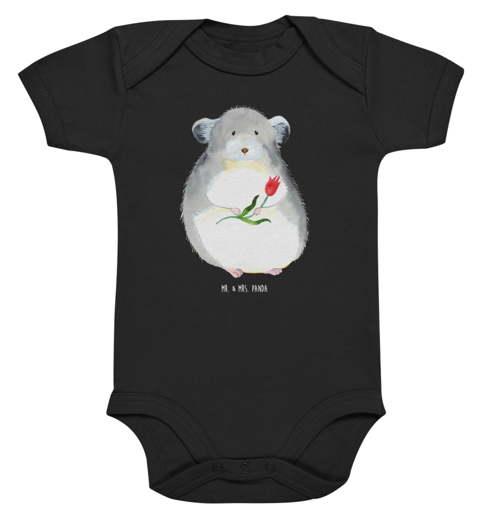Organic Baby Body Chinchilla mit Blume Babykleidung, Babystrampler, Strampler, Wickelbody, Baby Erstausstattung, Junge, Mädchen, Tiermotive, Gute Laune, lustige Sprüche, Tiere, Chinchilla, Chinchillas, Liebeskummer, Kummer, Depressionen, traurig sein, Chaos, Glücklichsein, Büro, Büroalltag