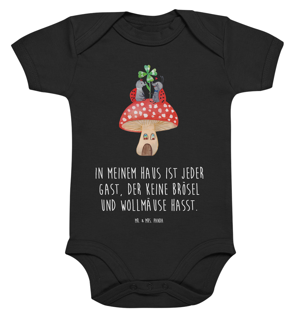 Organic Baby Body Marienkäfer Paar Fliegenpilz Babykleidung, Babystrampler, Strampler, Wickelbody, Baby Erstausstattung, Junge, Mädchen, Tiermotive, Gute Laune, lustige Sprüche, Tiere, Haus, Wohnung, zuhause, Fliegenpilz, Marienkäfer, Fleigenpilzhaus