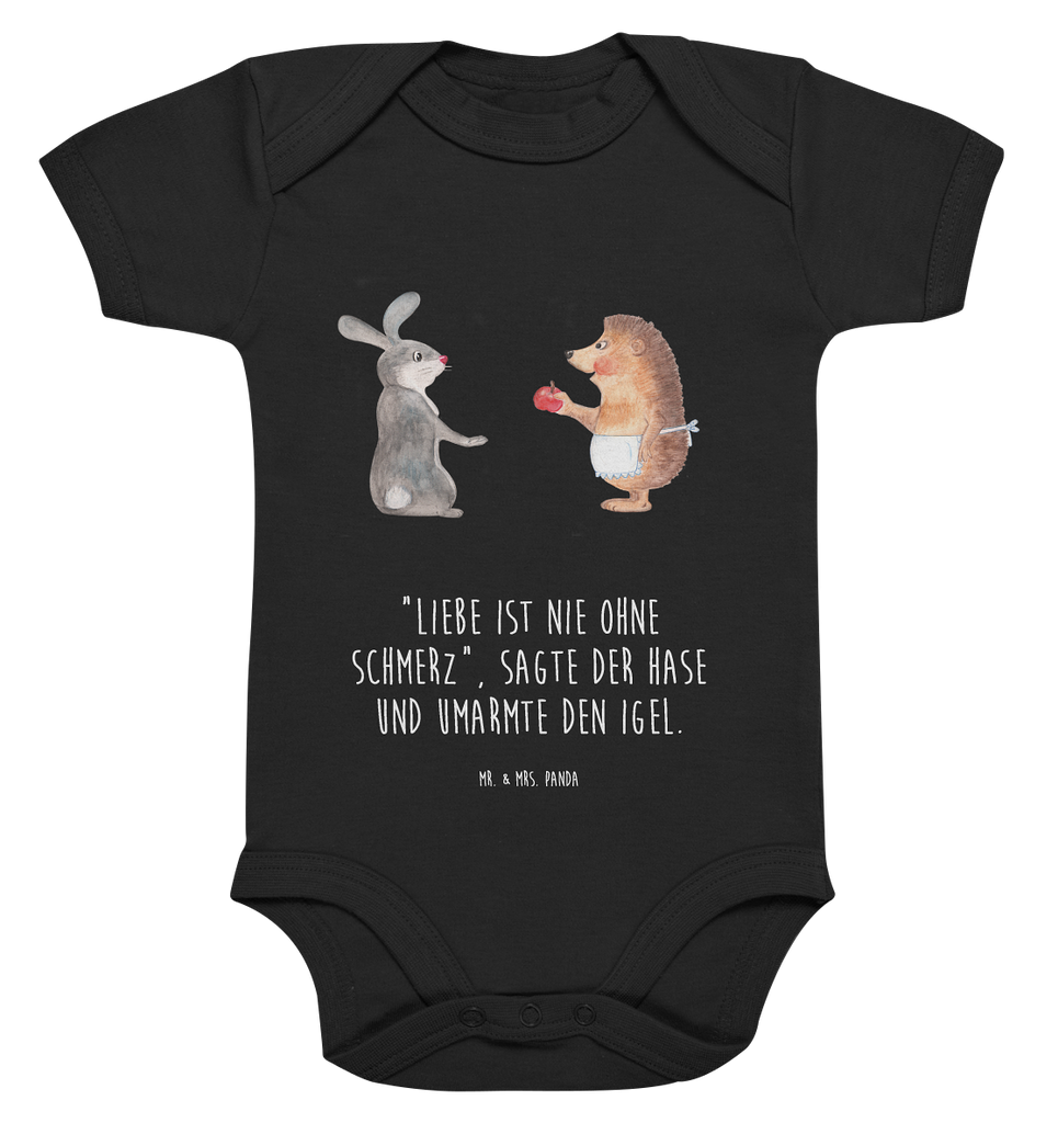 Organic Baby Body Liebe ist nie ohne Schmerz Babykleidung, Babystrampler, Strampler, Wickelbody, Baby Erstausstattung, Junge, Mädchen, Tiermotive, Gute Laune, lustige Sprüche, Tiere, Igel und Hase, Igel, Hase, Liebe Spruch, Liebeskummer Geschenk, Herzschmerz, Trösten, Trennungsschmerz, Spruch romantisch
