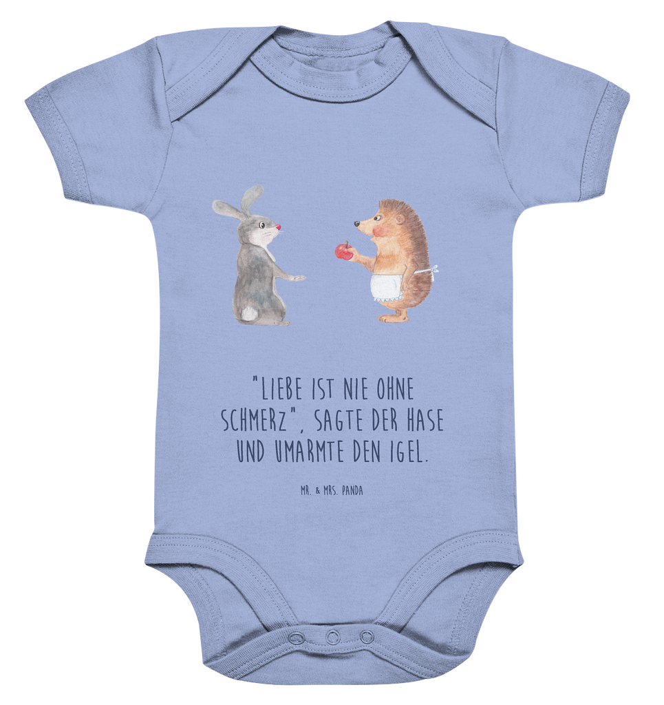 Organic Baby Body Liebe ist nie ohne Schmerz Babykleidung, Babystrampler, Strampler, Wickelbody, Baby Erstausstattung, Junge, Mädchen, Tiermotive, Gute Laune, lustige Sprüche, Tiere, Igel und Hase, Igel, Hase, Liebe Spruch, Liebeskummer Geschenk, Herzschmerz, Trösten, Trennungsschmerz, Spruch romantisch