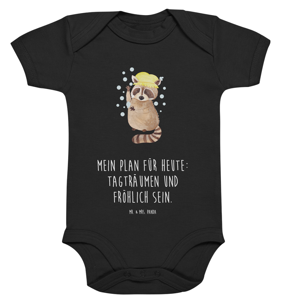Organic Baby Body Waschbär Babykleidung, Babystrampler, Strampler, Wickelbody, Baby Erstausstattung, Junge, Mädchen, Tiermotive, Gute Laune, lustige Sprüche, Tiere, Waschbär, Tagträumen, Plan, Fröhlich, waschen, Seifenblasen