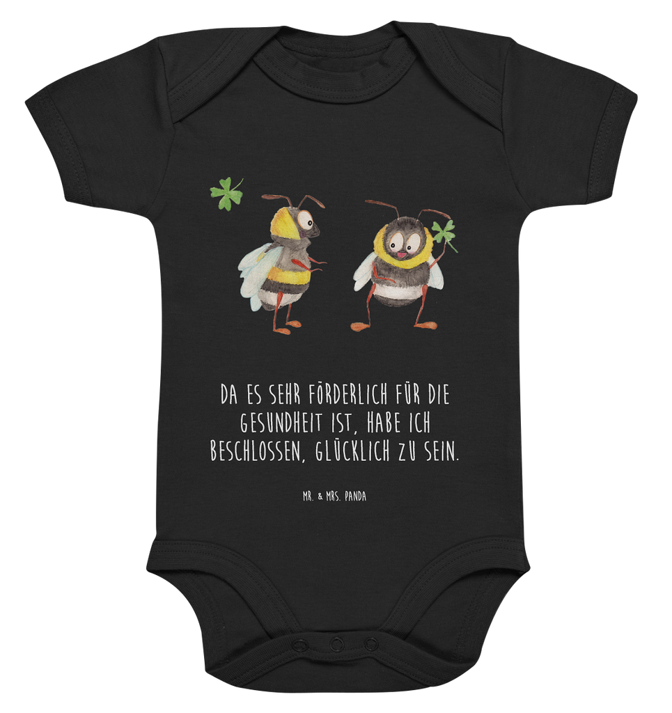 Organic Baby Body Hummeln mit Kleeblatt Babykleidung, Babystrampler, Strampler, Wickelbody, Baby Erstausstattung, Junge, Mädchen, Tiermotive, Gute Laune, lustige Sprüche, Tiere, Hummel, Biene, Spruch positiv, Biene Deko, Spruch schön, glücklich sein, glücklich werden, Spruch fröhlich