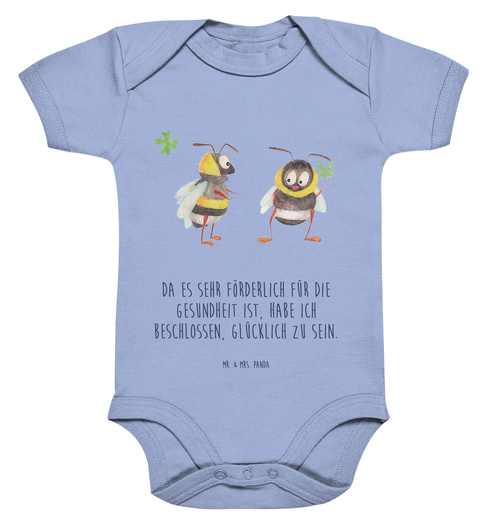 Organic Baby Body Hummeln mit Kleeblatt Babykleidung, Babystrampler, Strampler, Wickelbody, Baby Erstausstattung, Junge, Mädchen, Tiermotive, Gute Laune, lustige Sprüche, Tiere, Hummel, Biene, Spruch positiv, Biene Deko, Spruch schön, glücklich sein, glücklich werden, Spruch fröhlich