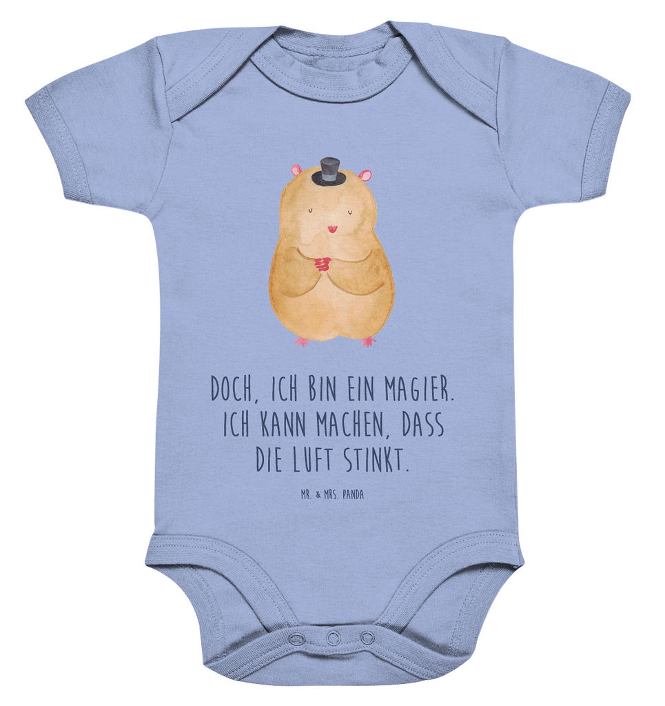 Organic Baby Body Hamster mit Hut Babykleidung, Babystrampler, Strampler, Wickelbody, Baby Erstausstattung, Junge, Mädchen, Tiermotive, Gute Laune, lustige Sprüche, Tiere, Hamster, Hut, Magier, Zylinder, Zwerghamster, Zauberer, Houdini