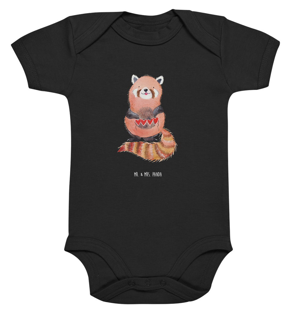 Organic Baby Body Roter Panda Babykleidung, Babystrampler, Strampler, Wickelbody, Baby Erstausstattung, Junge, Mädchen, Tiermotive, Gute Laune, lustige Sprüche, Tiere, Panda, Liebe, Rot, Herz, Liebling, Lieblingsmensch
